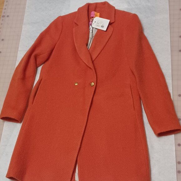 Vilagallo Jackets & Blazers - Vilagallo Abel Jacket - Orange Wool - Fall Coat Women's Size 6 (EU 40)